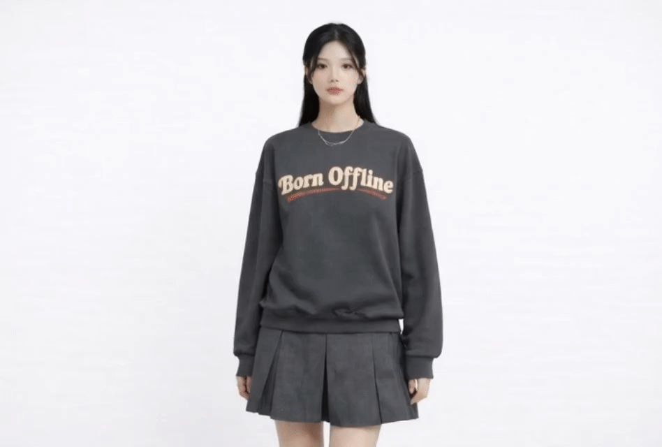 Born Offline Vintage Graphic Crewneck Sweatshirt