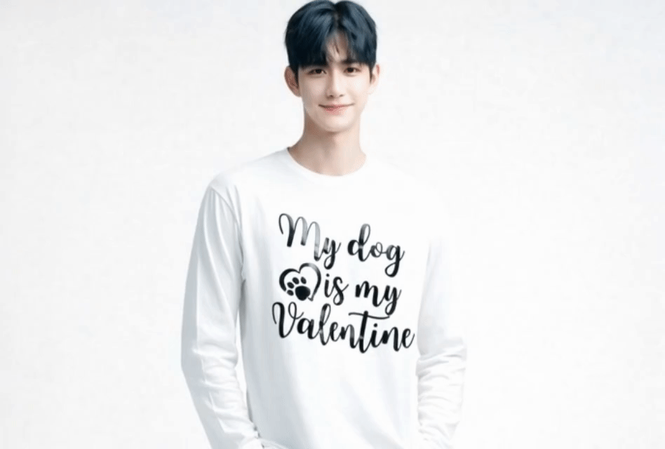 My Dog Is My Valentine Long Sleeve Tee – Cute Dog Lover Graphic Shirt